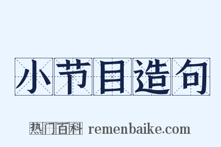 小节目造句是什么意思的图片